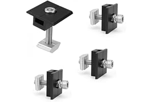 JYCONNECTS 4 Stück Solar Endklemmen 30mm, T-Förmige Befestigung Solarmodul, Solarmodul Alu Halterung, Endklemme Solarpanel Verstellbar für 30-35mm Gerahmte PV Panels-Schwarz