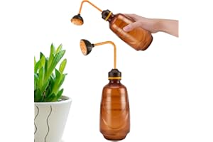 MOVYEE Pulvérisateur d'eau,450ML Arrosoir Plante Intérieur,Pulverisateur a Main,Petit Arrosoir pour Bonsaïs,Plantes Délicates et Fleurs (Marron)