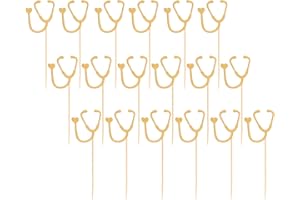 Amosfun 24 Pcs Médecin Infirmière Stéthoscope Cupcake Toppers Hôpital Fête d'anniversaire Fête Graduation Décorations De Fête Fournitures