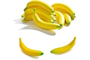 HEZHOU 10 Piezas de plátano Falso Modelo de Frutas Artificiales Simulación Realista Plátanos Amarillos Plátanos artificiales de aspecto realista plátanos fruta falsa y plátanos decorativos para arreglos
