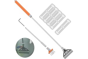 Pawfly Aquarium Algae Scraper for Glass 65 cm Fish Tank Cleaner with Brush & 5 Stainless Steel Blades Aquarium Glass Cleaner Aquarium Cleaning Tool for Reef Plant Tanks Glass Scraper for Fish Tanks