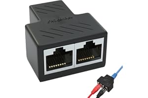 DONOONIS Repartiteur RJ45, Repartiteur Cable Ethernet RJ45 Multiprise, Adaptateur Double Prise Switch Ethernet 1 à 2 Ports, Splitter Rj45 Coupleur Raccord vers LAN Rallonge pour Cat5/Cat5e/Cat6/Cat7