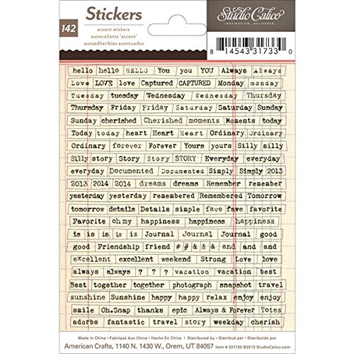 American Crafts Printshop Accent Cardstock Stickers, 4 by 6-Inch