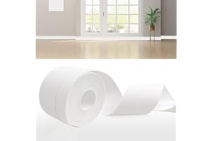 DIKARIYA Weichsockelleiste Selbstklebend Weiß, 60x20mm PVC Sockelleiste Selbstklebende 6 Meter, Weichsockelleiste Flexibel Fussleisten Selbstklebend, Knickleiste für Küche Bad Badezimmer