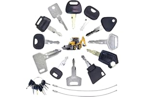 CICIMENT 12Pcs Ignition Starter Key Set,Replacement Digger Keys Starter Switches,Suitable for Agricultural Excavator Machinery,Factories,Dumper Trucks, Dozer, Roller