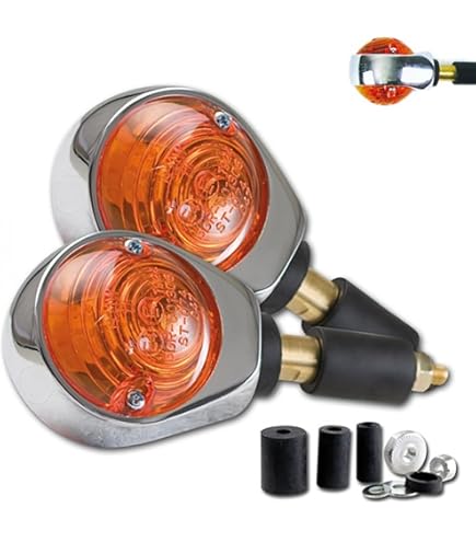 Lenkerblinker Shin YO BULL'S-EYE Für Motorrad - Schwarz, 38mm, Halogen, Paar