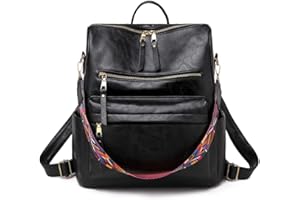 NAITOKE Zaino Donna antifurto Pelle artificiale per Casual Viaggio Daypack,0297nero2