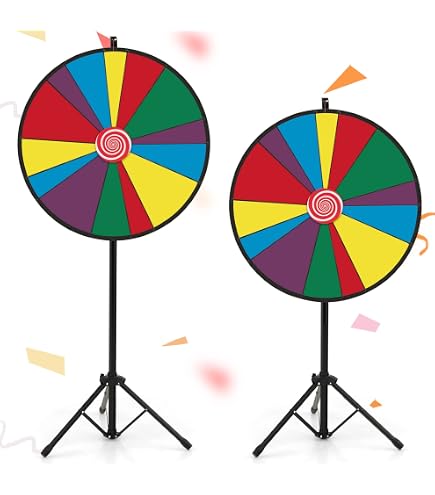 Ruota Dei Premi Girevole 40 Cm – 10 Slot Con Supporto, Perfetta Per Feste E Giochi Della Fortuna