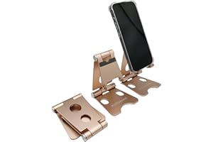 PUTOAHAO Doré Support Telephone,Support Téléphone Bureau,Pied pour Telephone,Support Smartphone,Support de Telephone,Support pour iPhone 14 13 12 Pro Max Mini Plus,Huawei,Samsung,Xiaomi