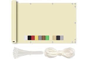Redfire Brise-Vue pour Balcon 120x400cm Ecran de Balcon Brise-Vue Brise-Vent de Jardin Ecran de Protection Résistant à l'eau et aux UV pour Jardin Patio avec Attaches Câble Beige