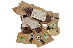 CASA BARTUELO - LOTE de 3 - Chorizo 100% VACUNO mayor Asturiano - 300 gr - Ahumado con leña de roble - Sin conservantes - Sin lactosa - Sin gluten - Tripa natural