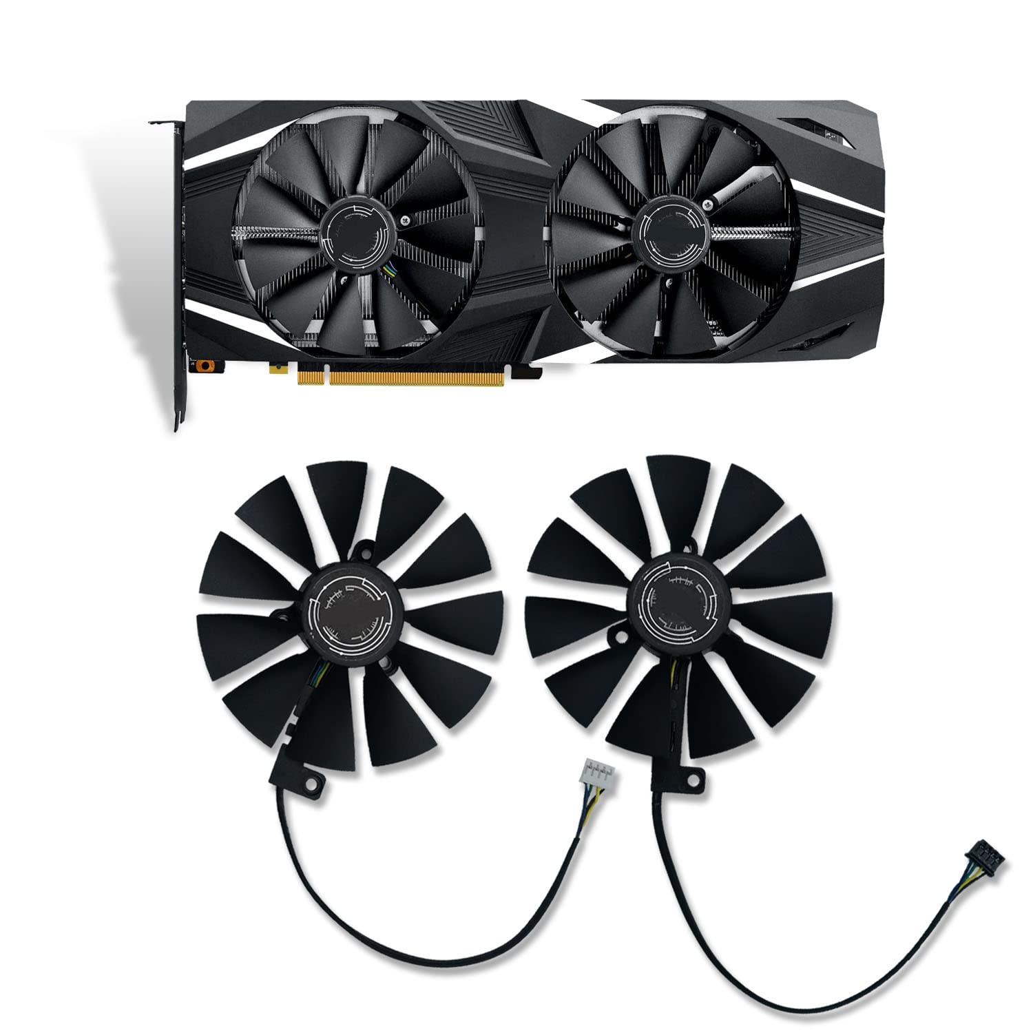 Cavabien 88mm T129215SH FDC10U12S9-C 12V 0.30A 4Pin GPU Graphic Card Cooler Fan for ASUS RTX 2060 RTX 2070 RTX 2080Ti RTX2060 RTX2070 RTX2080Ti Graphics Card Cooling FanÃ¯Â¼Ã‹â€ A PairÃ¯Â¼Ã¢â‚¬Â°