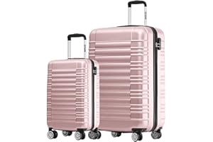 TRVLMORE Koffer & Trolleys - Koffer Set, Kofferset 2 Teilig, Handgepäck Koffer, Hartschalenkoffer Groß, Reisekoffer mit Rollen Groß - Trolley Handgepäck - Handgepäck Trolley Luggage, Rosa