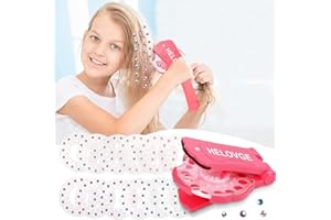 HELOVGE Machine à Strass pour Cheveux Diamond Styler ​Kit Glam Styling Tool avec ​180 gemmes décoratives - Multicolore, Kit de Bijoux de Jouets Créatifs pour Filles