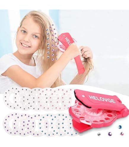 Kit Perles à Cheveux DIY Pour Filles 5-10 Ans - Accessoires Coiffure Avec Outil De Tressage