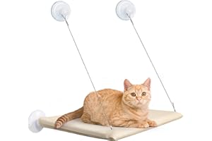 Cirulli Hamac Chat pour Fenêtre - Grande Étagère Murale, Fauteuil Inclinable Jusqu'à 25 kg, Lit Super Stable pour Bronzer, 54x30CM