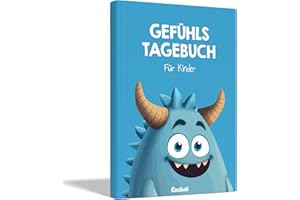 Edubini Gefühlstagebuch Kinder [6-12 Jahre] - Tagebuch Mädchen & Jungs - Gefühle Buch für Umgang mit Emotionen und ein gutes Gefühl, Dankbarkeitstagebuch für Kinder (inkl. 10 Spiele) (blau)