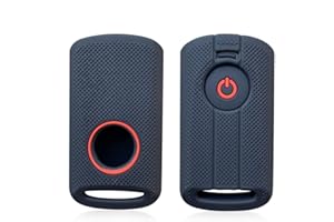 通用 Otai Funda de Silicona para Llave de Coche Caso Compatible con Yamaha X-MAX 125/250/300 Suave Carcasa de Llave (Línea Roja Negra)