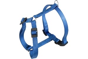 Ferplast Arnés Perro Mediano Champion M, Arnés Perro Ajustable en 3 Puntos, Fácil de Llevar, Pecho 44-72 cm. Azul