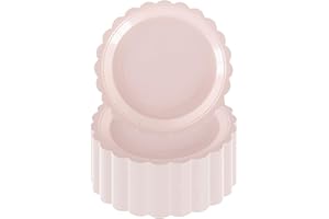 PHUNAT 50PCS Pink Party Plates 7''/18cm, Disposable Dessert Plates, Paper Dishes, Cake Plates, Baby Pink Party Paper Plates for Birthday, Baby Shower, Pink Party Supplies Decorations