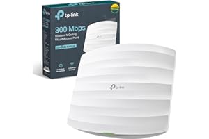 TP-Link EAP110 N300 Access Point, Wireless Access Points, Support Passive PoE,Vlan, Direct Current, Omada Mesh, Easily Mount to Wall or Ceiling, Cloud centralized management, Free Controller Software