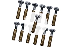 PISCIHOGAR VIDA PARA TU HOGAR PisciHogar | Tornillos de Anclaje para Cobertor, Lona, Cubierta de Piscina | Incluye Tornillo de Acero INOX + Taco latón + “Expansor” Allen de Acero INOX | Ø 10 mm | Pack de (12 Uds)