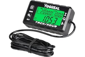 Yooreal Medidor de horas digital y tacómetro, horas de mantenimiento, diseño impermeable para cortacésped, divisor de troncos, generador, compresor, motocicleta, moto de cross marina