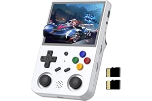BULUHAHA RG353V Console di Giochi Portatile, Console di gioco Retro 16GB+64GB, 4452 Giochi, RK3566 sistema Android 11 e Linux quad-core 1.8GHz, Retro game console 3,5 pollici, funzione WIFI e bluetooth