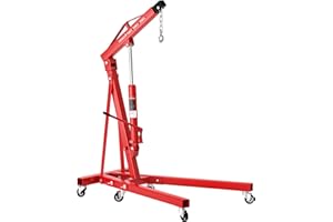 WILTEC Grúa de taller plegable 1000kg Grúa elevación de cargas Elevar motores Brazo elevación 857-1133 mm