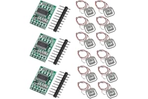 GERUI 12 pezzi cella di carico semiponti, 50 kg, dilatatore a semicontuolo + 3 moduli HX711 per Arduino microcontrollore fai da te