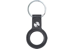 ZHAOCO Llavero de cuero para AirTag, funda protectora portátil antipérdida, soporte de piel de microfibra con llavero accesorios para Airtag Finder, negro