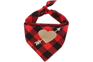 LUMoony 1Pcs Saint Valentin Chien Bandana Réversible Triangle Bavoirs Écharpe Plaid Pet Bandana Triangle Bavoirs Foulard Saint Valentin Chien Bandana Triangle Chien Écharpe Chat Serviette