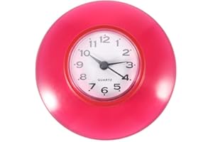 ‎NIKOU Nikou wasserdichte Uhr, Mini Cute Badezimmer Kinderzimmer Perfektes Zeitwerkzeug für Badezimmer, Küche, Wohnzimmer, Schlafzimmer(rot)