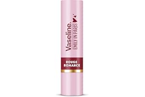 Vaseline LP Bálsamo Labial con Color | Emily Rouge Romance | 3g | Hidratación 24H con 9% Vaselina | Tono Rojo Clásico