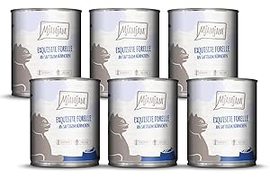 MjAMjAM - Mokra karma premium dla kotów - wykwintny pstrąg z soczystym kurczakiem, 6 opakowań (6x800g), bez zbóż