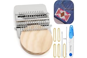 Speedweave Stopfwebstuhl, Ayasee kleines Weben Loom Kit für Anfänger zum Flicken von Jeans, Reparaturlöchern, DIY auf Kleidung Socken (14 Haken)