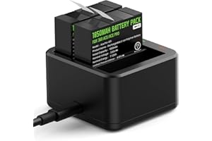 Adicop Insta 360 Ace Pro Sostituzione Batteria Accessori, 2PCS 1850mAh Batteria + Accessori Caricabatterie USB 3 Slot compatibili con Insta 360 Ace Pro