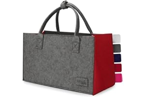 smøla Filztasche - Einkaufstasche faltbar I Innenfach mit Reißverschluss I Tragetasche Henkeltasche Markttasche, Filz Tasche Shopping-Bag