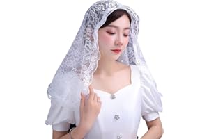 KLOVA Dentelle mantille Voile Doux Confortable Noir Blanc Style Espagnol Exquis Rose Dentelle Voile Couvre-Chef pour Femmes Filles