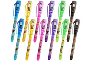 MALEDEN Penne a inchiostro invisibili, penna spia da 12 pezzi con a raggi UV per messaggio segreto, riempitivi per sacchetti a mano per feste di compleanno per bambini e regali di Natale