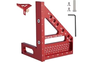 SYVORY Righello Di Misurazione Multiangolo 3D,22.5-90° Squadra da Carpentiere In Alluminio, Righello di Misurazione Multi-angolo per Misurare Oggetti Tridimensionali