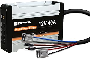 ECO-WORTHY Chargeur de Batterie DC vers DC 12V 40A Régulateur de Panneau Solaire MPPT, Contrôleur pour Batterie Lifepo4, Gel, Chargeur pour Les Camping-Cars, remorques, Bateaux
