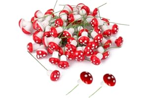 DDKY 30 Piezas 1.5 * 1.2CM Mini Champiñón Espuma Mini Champiñón Artificial Jardín de Hadas Decoración Mini Champiñón Ornamento para Micro Paisaje Bonsái Jardín Decoración
