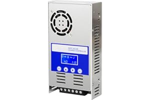 BuyWeek Regulador de carga solar MPPT 60A 12V/24V/36V/48V Controlador de Carga Solar con LCD Identificación automática voltaje Entrada máxima de 180V DC, for baterías de plomo-ácido y litio