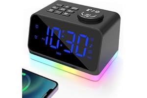 AFEXOA Bedside Alarm Clock Radio with Night Light, Dual Alarm, 0-100% Dimmer, Sleep Timer, Snooze, 2 USB Charging Ports, Digital Alarm Clock with FM Radio, Loud Alarm Clock for Heavy Sleepers, Adults, Kids