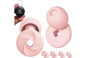 HOUSKITCH Tapones para los Oídos Antiruido, Tapones Oídos Ruido Dormir, Reducción de Ruido 33 dB,Tapones Anti Ronquidos de Silicona Flexible, Para Conciertos,Viajes, Estudiar. (Rosa Claro, talla única)