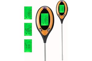 PRECIPETTE 4 IN 1 Misuratore del Suolo Digital Phmetro Terreno Misuratore Umidità Terreno PH/Temperatura/Umidità/luce Tester per Il Suolo per Piante Prato Giardino Ortaggi
