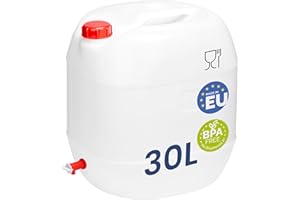 Garronda Tanica Acqua con Rubinetto Senza BPA Alimentare, tanica 30 Litri tanica Acqua Campeggio con Tappo a Vite, Campeggio Accessori utili, Outdoor, Serbatoio Acqua Bianco GD-0083