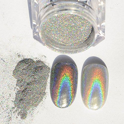 Sindy New 1g/Box Holographic Laser Powder Nail Glitter Rainbow Pigment Manicure Chrome Pigments