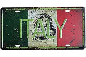 Eureya - Plaque d'immatriculation de voiture - Décoration murale vintage pour maison, café, bar, pub, restaurant, exposition - 15,2 x 30,5 cm, Métal, italie, 6"x12"